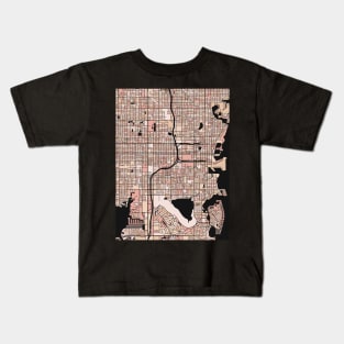 St. Petersburg Map Pattern in Soft Pink Pastels Kids T-Shirt